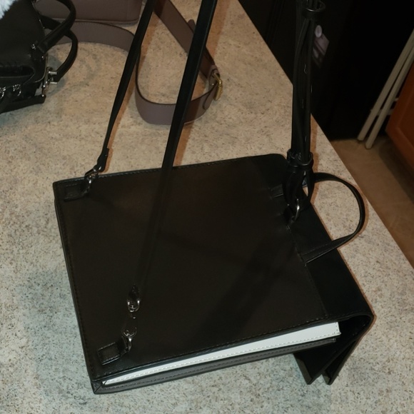 ZARA black leather suede convertible backpack - Picture 7 of 8